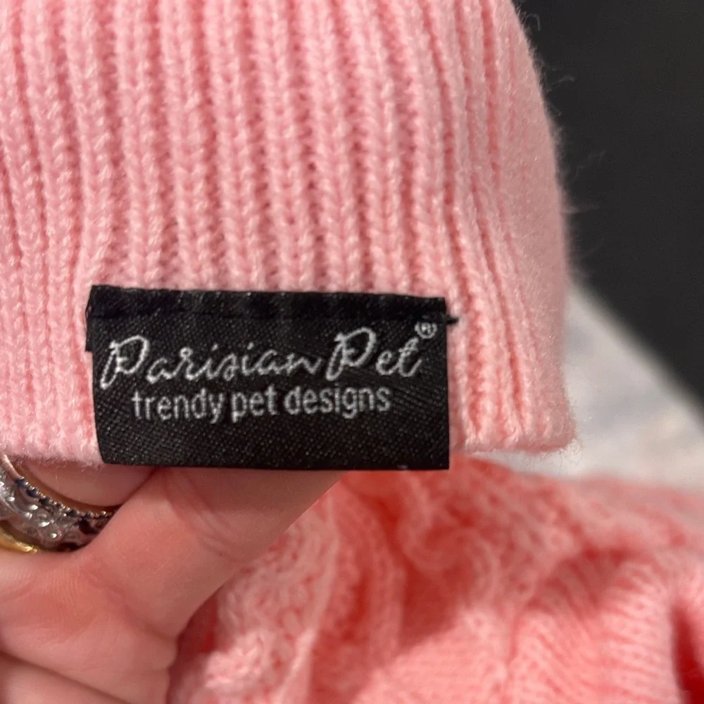 Dog sweater Pink Cable Knit Pet Sweater